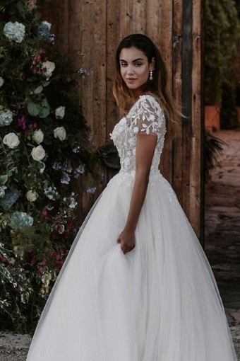 Allure Bridals AB702E Antonia Style #E207 #7 Champ/Ivory/Nude thumbnail