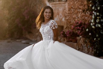 Allure Bridals AB702E Antonia Style #E207 #3 Champ/Ivory/Nude thumbnail
