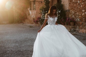 Allure Bridals AB702E Antonia Style #E207 #6 Champ/Ivory/Nude thumbnail
