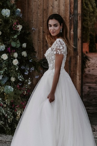 Allure Bridals AB702E Antonia Style #E207 #7 Champ/Ivory/Nude thumbnail