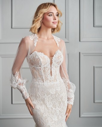 Ella Rosa KWJ336EB (With Jacket, dress has a removable linning) Style #BE633J #2 Ivory/Nude/Ivory Silver thumbnail