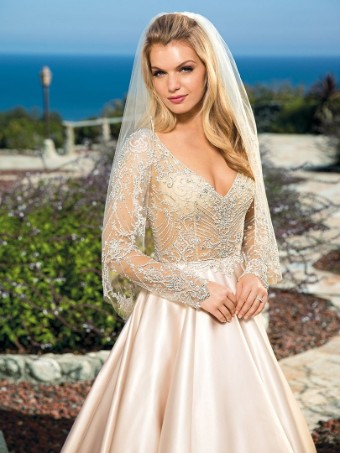 Casablanca Bridal Cassandra Style #2358 #2 Ivory/Nude/Silver thumbnail