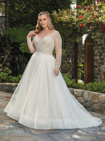 Casablanca Bridal Naomi Style #2373 #6 Light Nude/Ivory/Silver thumbnail