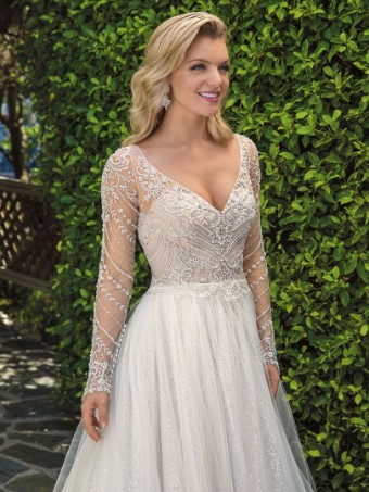 Casablanca Bridal Naomi Style #2373 #3 Light Nude/Ivory/Silver thumbnail
