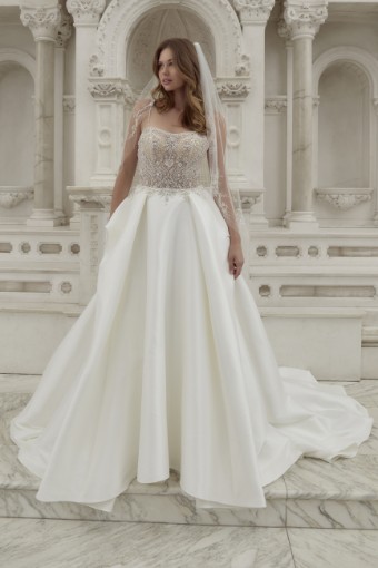 Casablanca Bridal Angelica Style #2597 #12 Ivory/Nude/Silver thumbnail